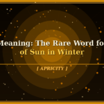 apricity meaning