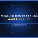 pertinent meaning