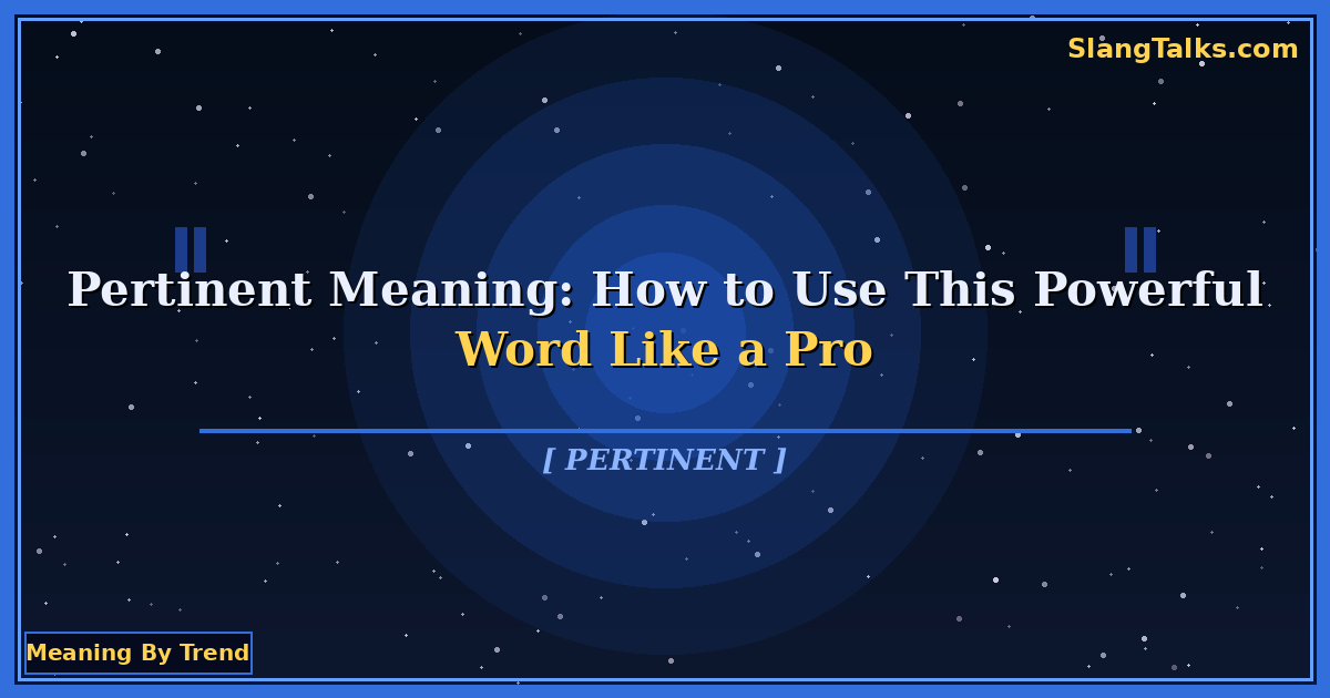 pertinent meaning