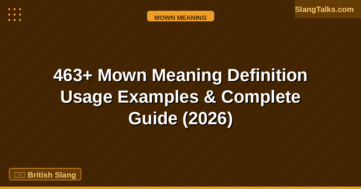 mown meaning