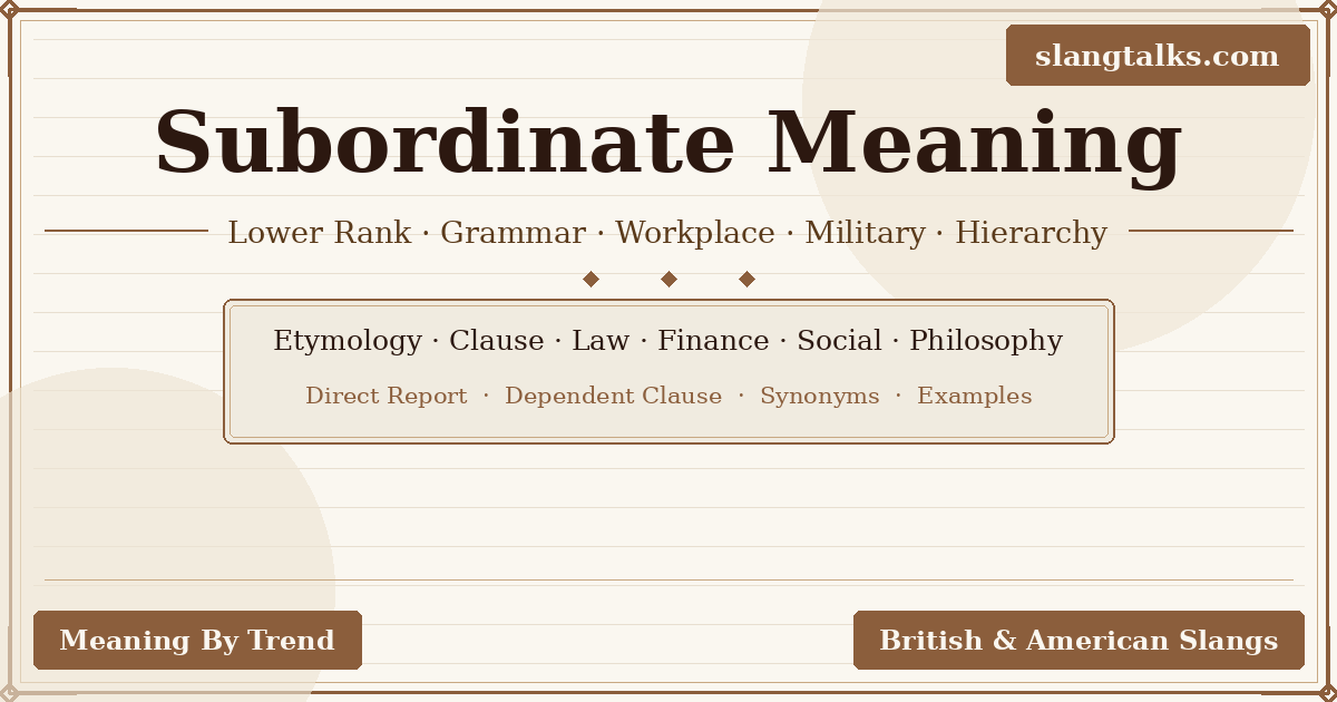 subordinate meaning