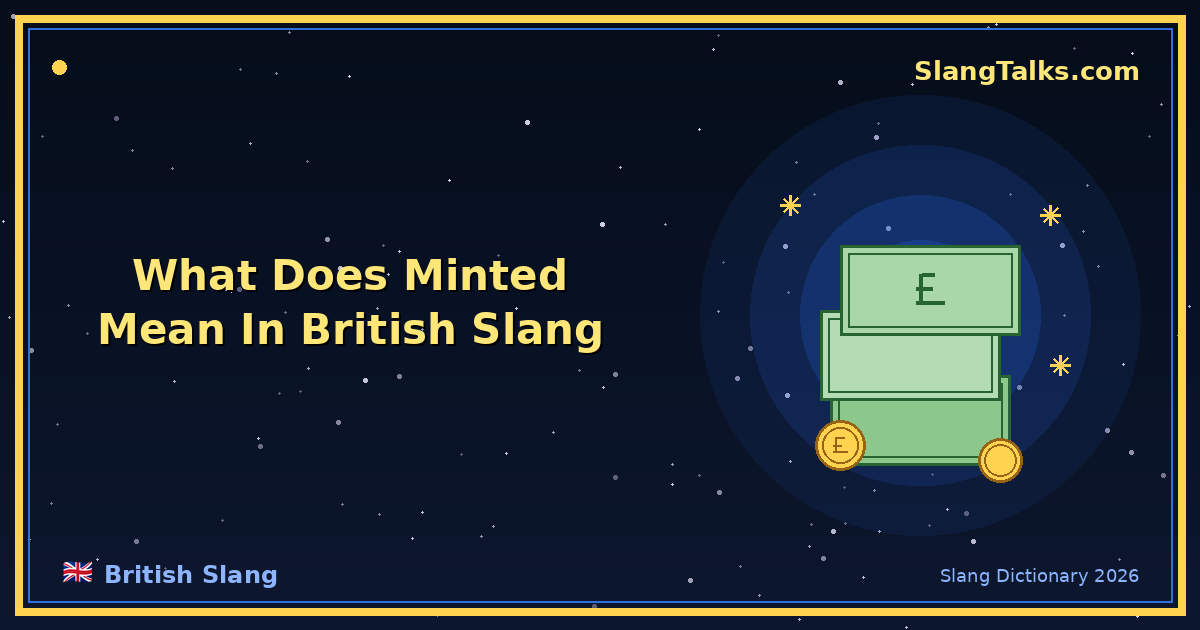 what does minted mean in british slang
