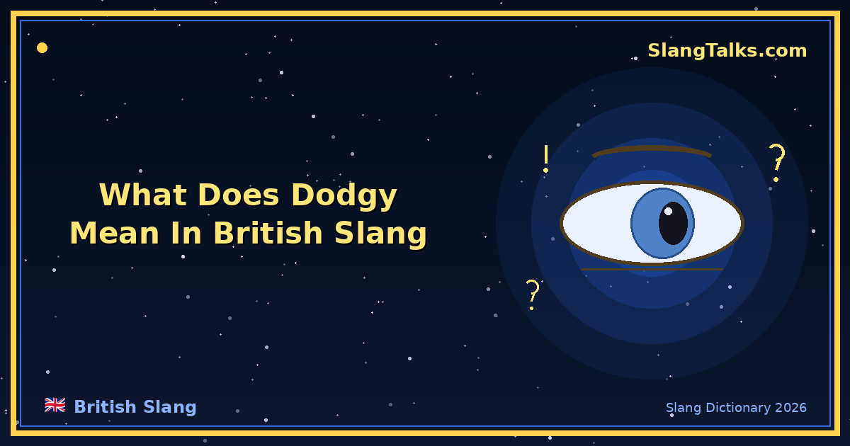 what does dodgy mean in british slang