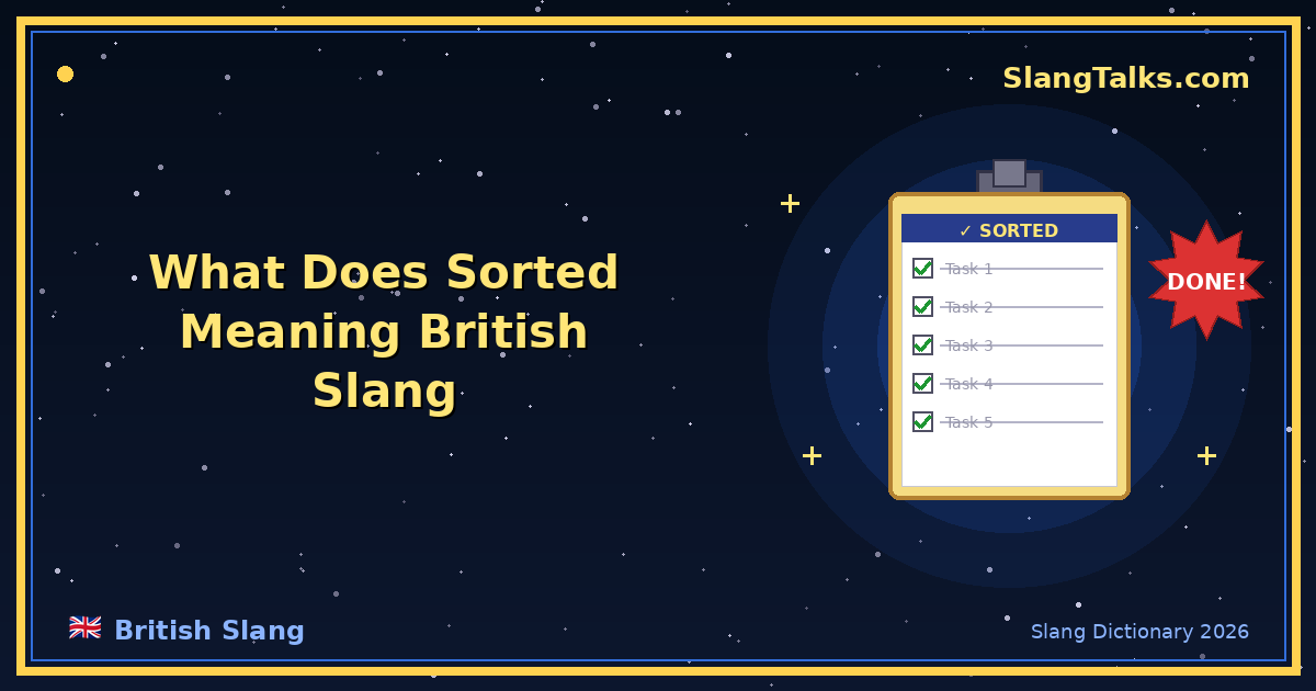what does sorted meaning british slang
